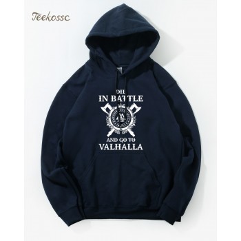 Odin Vikings Hoodie Men Die In Battle And Go To Valhalla Hoodies Mens 2018 New Brand Winter Autumn Son of Odin Hooded Sweatshirt