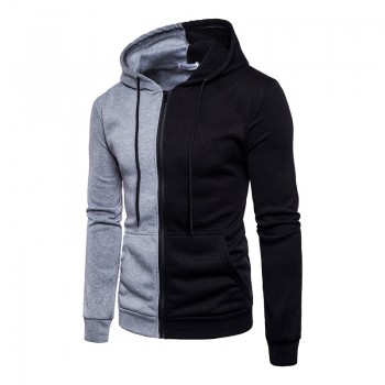 Hooded Bomber Jacket Men 2018 Sportswear Patchwork Sweatshirt Zipper Casual Coat Mens Moletom Masculino Fleece Hoodies Tracksuit