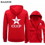 BAIJOE Men Hoodies Unique CCCP Russian USSR Soviet Union Print Hooded Mens Jacket Brand Sweatshirt Casual Tracksuits Masculino