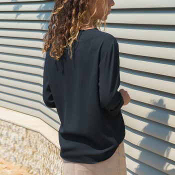 Chiffon Blouse 2018 Fashion Long Sleeve Women Blouses and Tops Skew Collar Solid Office Shirt Casual Tops Blusas Chemise Femme