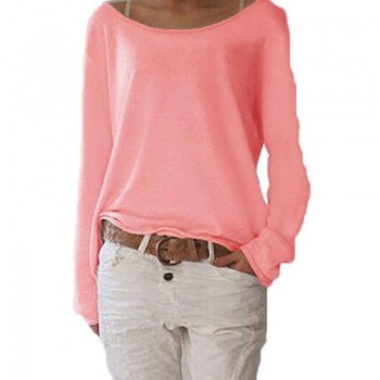 2018 New Solid Knitted Blouse Female Casual O Neck Long Sleeve Women Tops Loose White Blusas Shirts Sexy Vintage Blusa Feminina