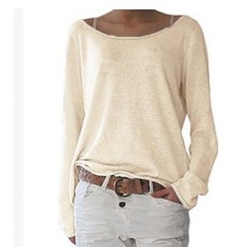 2018 New Solid Knitted Blouse Female Casual O Neck Long Sleeve Women Tops Loose White Blusas Shirts Sexy Vintage Blusa Feminina