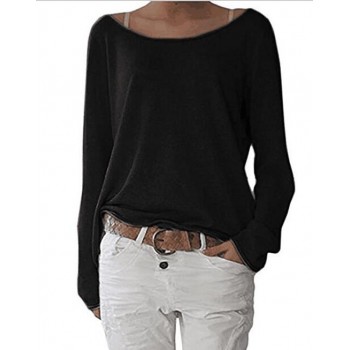 2018 New Solid Knitted Blouse Female Casual O Neck Long Sleeve Women Tops Loose White Blusas Shirts Sexy Vintage Blusa Feminina