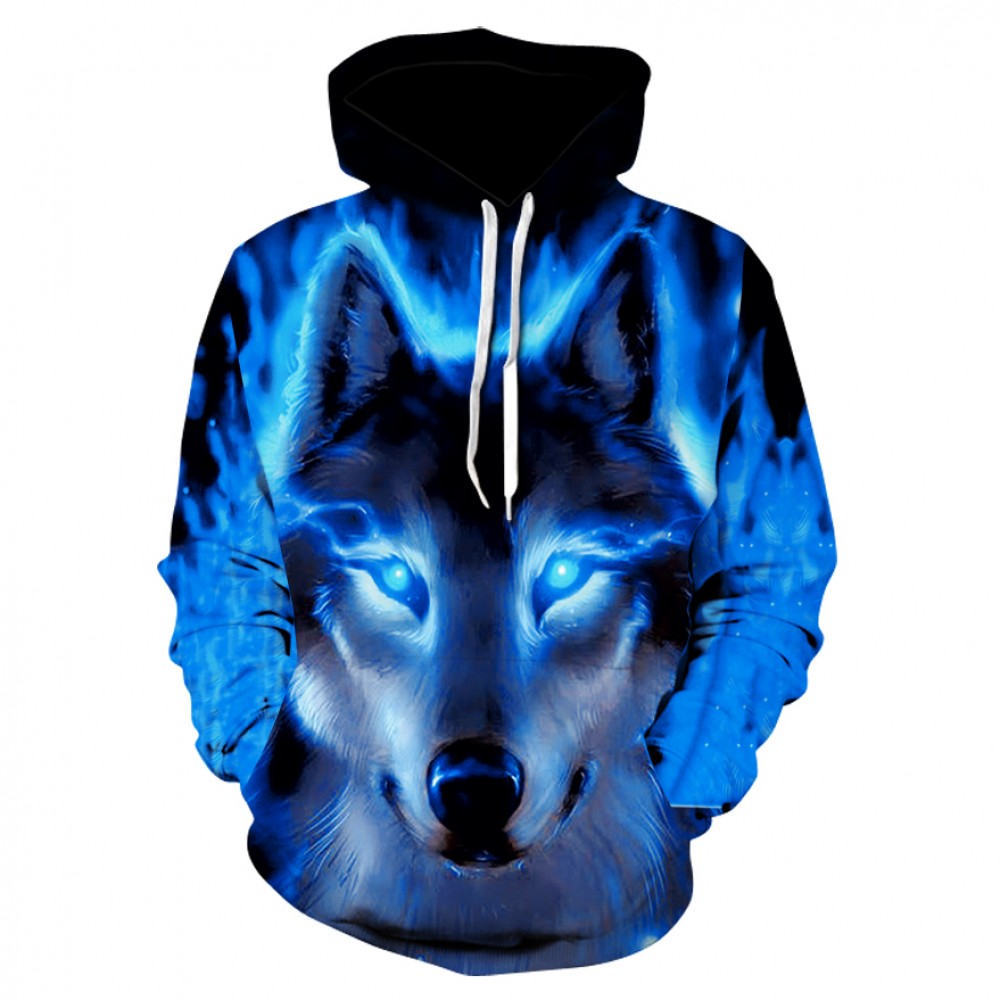 Fashion Men Wolf Animal 3D Printed Hooded Hoodies Men / Womens Shinning Wolf Design Sweatshirts 3D Harajuku Hoody