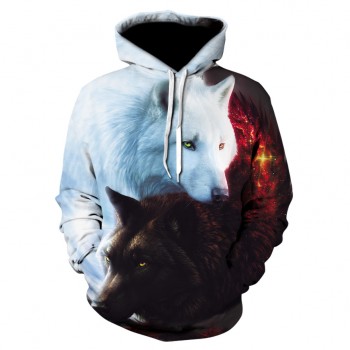 Fashion Men Wolf Animal 3D Printed Hooded Hoodies Men / Womens Shinning Wolf Design Sweatshirts 3D Harajuku Hoody
