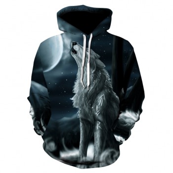 Fashion Men Wolf Animal 3D Printed Hooded Hoodies Men / Womens Shinning Wolf Design Sweatshirts 3D Harajuku Hoody