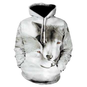 Fashion Men Wolf Animal 3D Printed Hooded Hoodies Men / Womens Shinning Wolf Design Sweatshirts 3D Harajuku Hoody