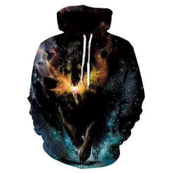 Fashion Men Wolf Animal 3D Printed Hooded Hoodies Men / Womens Shinning Wolf Design Sweatshirts 3D Harajuku Hoody