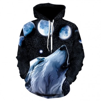 Fashion Men Wolf Animal 3D Printed Hooded Hoodies Men / Womens Shinning Wolf Design Sweatshirts 3D Harajuku Hoody