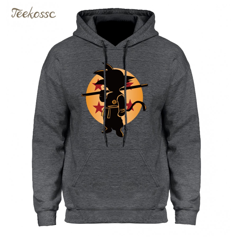 Dragon Ball Z Pocket Hoodie Men Japan Anime Hoodies Mens DragonBall Hooded Sweatshirt 2018 Winter Pullover Long Sleeve Outerwear