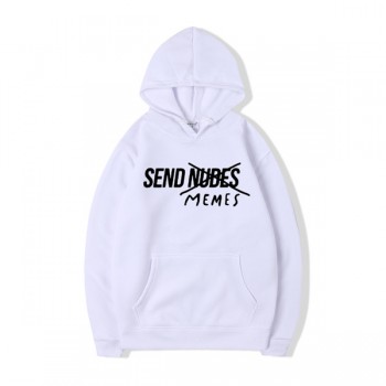 Pkorli Send Memes Hooded Men Women Unisex Send Nudes Funny Letter Printed Sweatshirts Autumn Winter Pullover Male Hoody