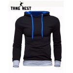 TANGNEST Mens Sweatshirt Stitching Solid Hooded Casual Spring Autumn Hoodies Male High Quality Pullover Hooded Hoodie MWW870