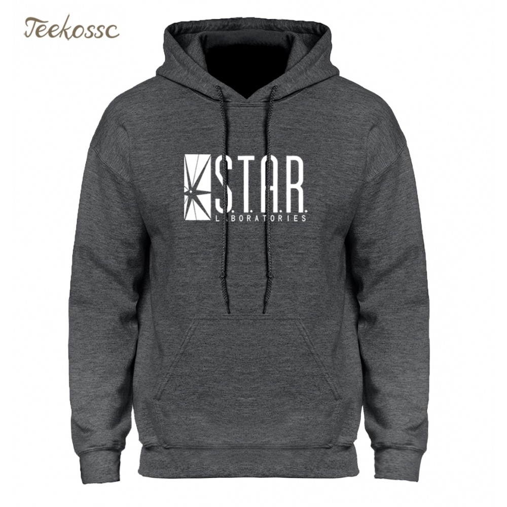 Superman Series STAR S.T.A.R.labs Jumper The Flash Gotham City Comic Books Black Hoodie Hoodies Sweatshirt Men 2018 Hooded Hoody