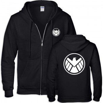 2018 mens Eagle Agents of Shield Season 3 Logo Printa ble symbol Casual cotton cozy full zip hoodies Free shipping #02