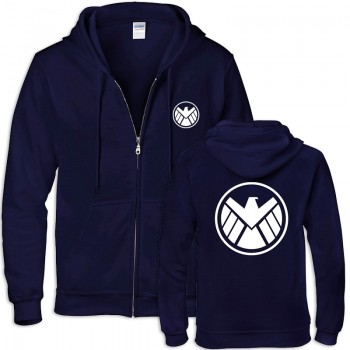 2018 mens Eagle Agents of Shield Season 3 Logo Printa ble symbol Casual cotton cozy full zip hoodies Free shipping #02