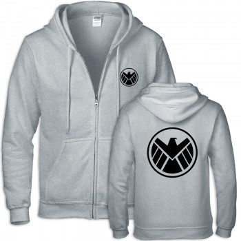 2018 mens Eagle Agents of Shield Season 3 Logo Printa ble symbol Casual cotton cozy full zip hoodies Free shipping #02