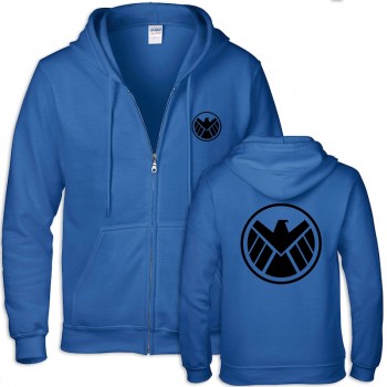 2018 mens Eagle Agents of Shield Season 3 Logo Printa ble symbol Casual cotton cozy full zip hoodies Free shipping #02