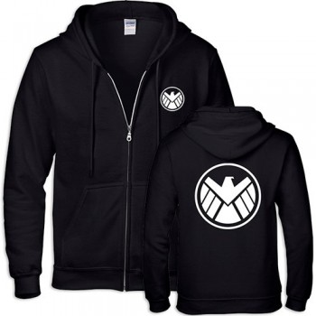 2018 mens Eagle Agents of Shield Season 3 Logo Printa ble symbol Casual cotton cozy full zip hoodies Free shipping #02
