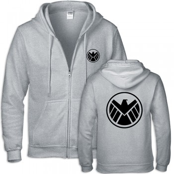 2018 mens Eagle Agents of Shield Season 3 Logo Printa ble symbol Casual cotton cozy full zip hoodies Free shipping #02