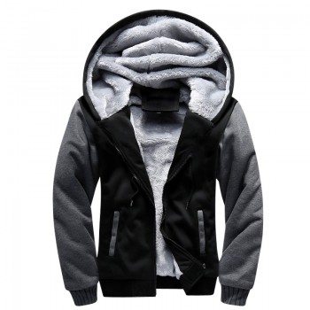 Hoodies Men Hooded Casual Wool Winter Thickened Warm Coat Male Velvet Male Sweatshirts Coat Zipper Cardigan Hoody Man Clothing