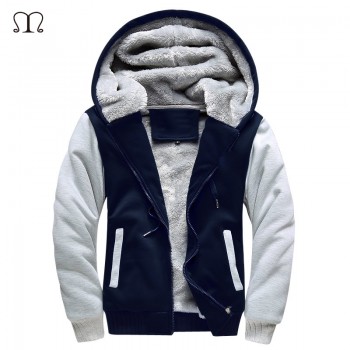 Hoodies Men Hooded Casual Wool Winter Thickened Warm Coat Male Velvet Male Sweatshirts Coat Zipper Cardigan Hoody Man Clothing
