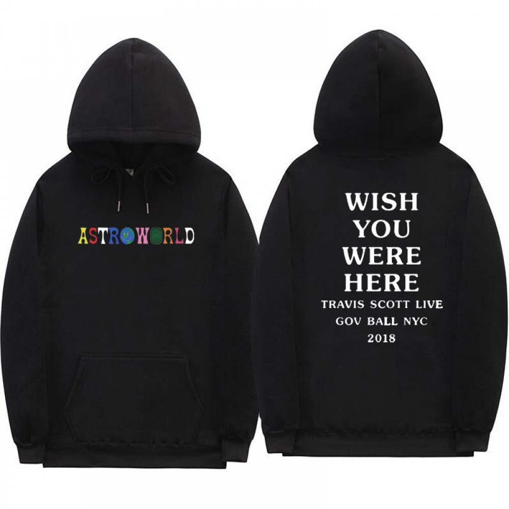 FIZLA Print Travis Scotts ASTROWORLD WISH YOU WERE HERE Hoodies Men/Women Clothes 2018 Harajuku Hip Hop Hoodies Sweatshirt