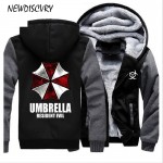 NEWDISCVRY Resident Evil Umbrella Corporation Mens Zipper Hoodie 2018 Fashion Fleece Thicken Warm Men Jacket Man Sweatshirt Coat