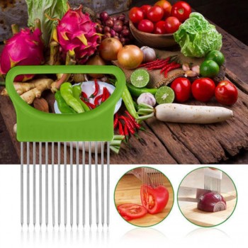2017 New Shrendders amp; Slicers Tomato Onion Vegetables Slicer Cutting Aid Holder Guide Slicing Cutter Safe Fork
