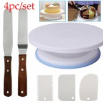 6PCs/Set Plastic Cake Turntable Rotating Cake Plastic Dough Knife Decorating 10 Inch Cream Cakes Stand Cake Rotary Table Hot Sal