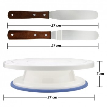 6PCs/Set Plastic Cake Turntable Rotating Cake Plastic Dough Knife Decorating 10 Inch Cream Cakes Stand Cake Rotary Table Hot Sal