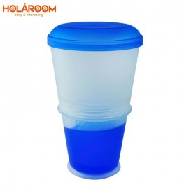 Breakfast Cup Creative Oatmeal Cup Cereal To Go PP Material Snack Cup With Lid Foldable Spoon Food Container Keep Milk Cold