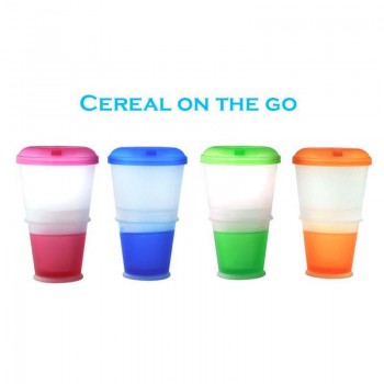 Breakfast Cup Creative Oatmeal Cup Cereal To Go PP Material Snack Cup With Lid Foldable Spoon Food Container Keep Milk Cold
