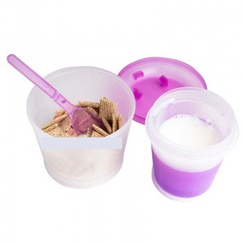 Breakfast Cup Creative Oatmeal Cup Cereal To Go PP Material Snack Cup With Lid Foldable Spoon Food Container Keep Milk Cold