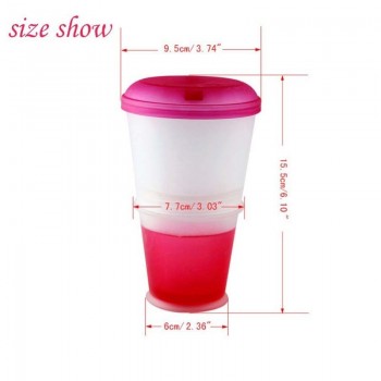 Breakfast Cup Creative Oatmeal Cup Cereal To Go PP Material Snack Cup With Lid Foldable Spoon Food Container Keep Milk Cold