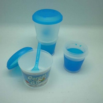 Breakfast Cup Creative Oatmeal Cup Cereal To Go PP Material Snack Cup With Lid Foldable Spoon Food Container Keep Milk Cold