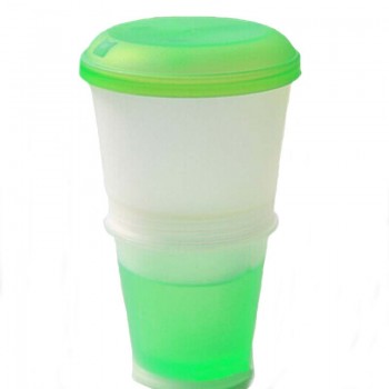 Breakfast Cup Creative Oatmeal Cup Cereal To Go PP Material Snack Cup With Lid Foldable Spoon Food Container Keep Milk Cold