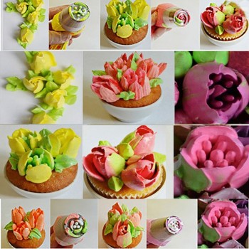 13PCS/Set Russian Tulip Icing Piping Nozzles Pastry Bag Cake Decorating Tips 3D Printer Nozzles For Cream Baking Tools