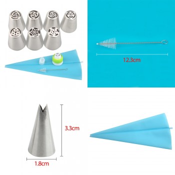 13PCS/Set Russian Tulip Icing Piping Nozzles Pastry Bag Cake Decorating Tips 3D Printer Nozzles For Cream Baking Tools
