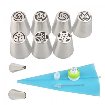 13PCS/Set Russian Tulip Icing Piping Nozzles Pastry Bag Cake Decorating Tips 3D Printer Nozzles For Cream Baking Tools