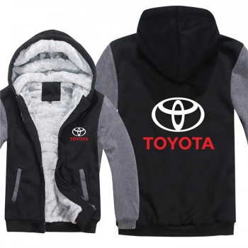 Toyota Hoodies Hoody Jacket Winter Pullover Mans Unisex Thicken Wool Liner Fleece Men Coat Toyota Logo Sweatshirts