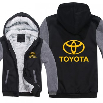 Toyota Hoodies Hoody Jacket Winter Pullover Mans Unisex Thicken Wool Liner Fleece Men Coat Toyota Logo Sweatshirts