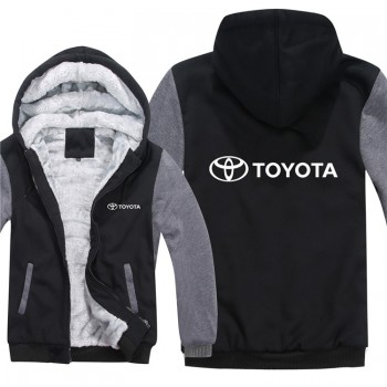 Toyota Hoodies Hoody Jacket Winter Pullover Mans Unisex Thicken Wool Liner Fleece Men Coat Toyota Logo Sweatshirts