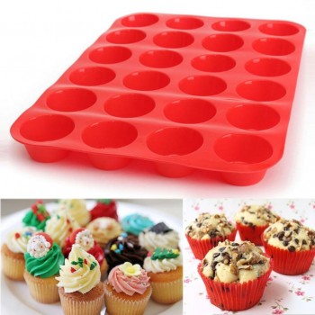 24 Cavity Mini Muffin Silicone Soap Cookies Cupcake Bakeware Pan Tray Mould Stampo Silicone Cake Decorating Tools Mold ZDT1