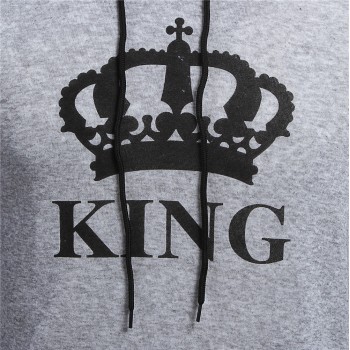 Men Hoodies King Queen Printed Sweatshirt Lovers Couples Hoodie Hooded Sweatshirt Casual Pullovers Tracksuits