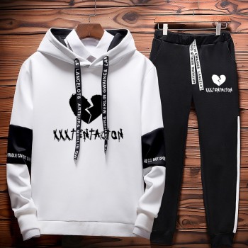 BTS 2018 Autumn/Winter XXXTentacion Revenge Kill Hip Hop Hoodies Sweatshirts And Sweatpants Men Two Piece Set Hooded Suit Velvet