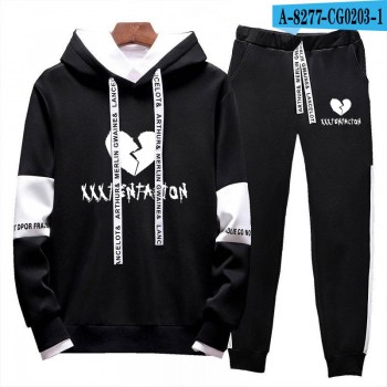 BTS 2018 Autumn/Winter XXXTentacion Revenge Kill Hip Hop Hoodies Sweatshirts And Sweatpants Men Two Piece Set Hooded Suit Velvet