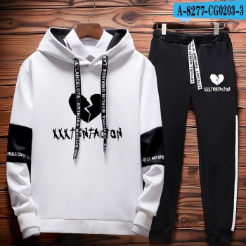 BTS 2018 Autumn/Winter XXXTentacion Revenge Kill Hip Hop Hoodies Sweatshirts And Sweatpants Men Two Piece Set Hooded Suit Velvet