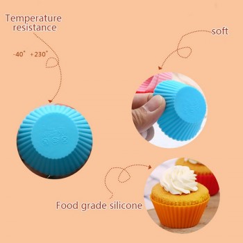 Urijk Random Color Muffin Moulds Silicone Mold Bakeware Cupcake Liner Cupcake Stand DIY Baking Cake Decorating Tools Mutisize