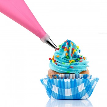 16 Pcs/Set Silicone Icing Piping Cream Pastry Bag +14PCS Stainless Steel Nozzle Pastry Tips Converter DIY Cake Decorating Tools