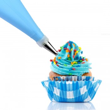 16 Pcs/Set Silicone Icing Piping Cream Pastry Bag +14PCS Stainless Steel Nozzle Pastry Tips Converter DIY Cake Decorating Tools